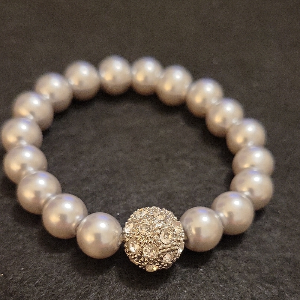 Silver Bracelet with Textured Bead